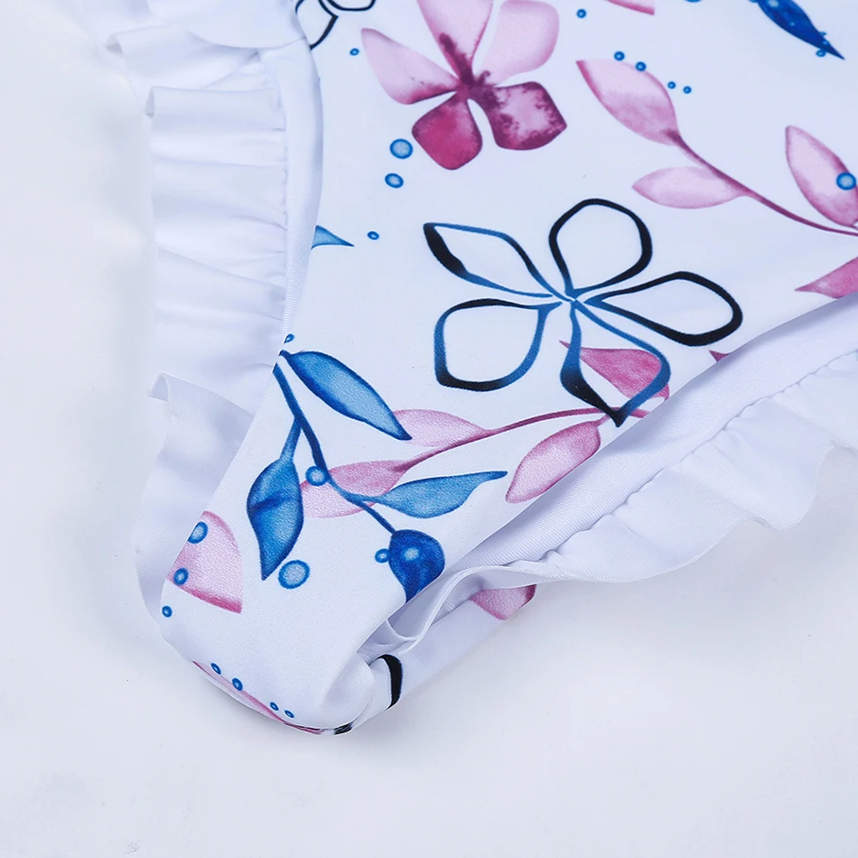 Бикини Для женщин Сексуальная рюшами комплект бикини купальники 2018 Новый Push Up