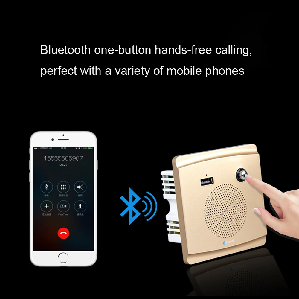 JINSERTA Bluetooth динамик умная розетка крепление динамик HiFi музыкальный плеер Handfree 110-230 В и 5 в 2.1A usb порт для зарядки