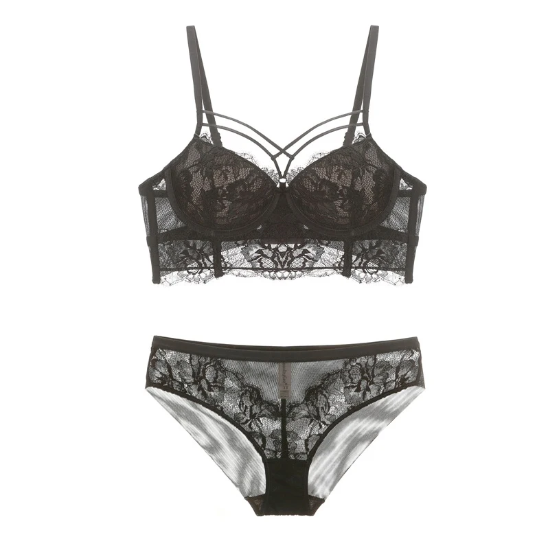 Комплект женского кружевного нижнего белья с чашками пуш-ап | Женская одежда