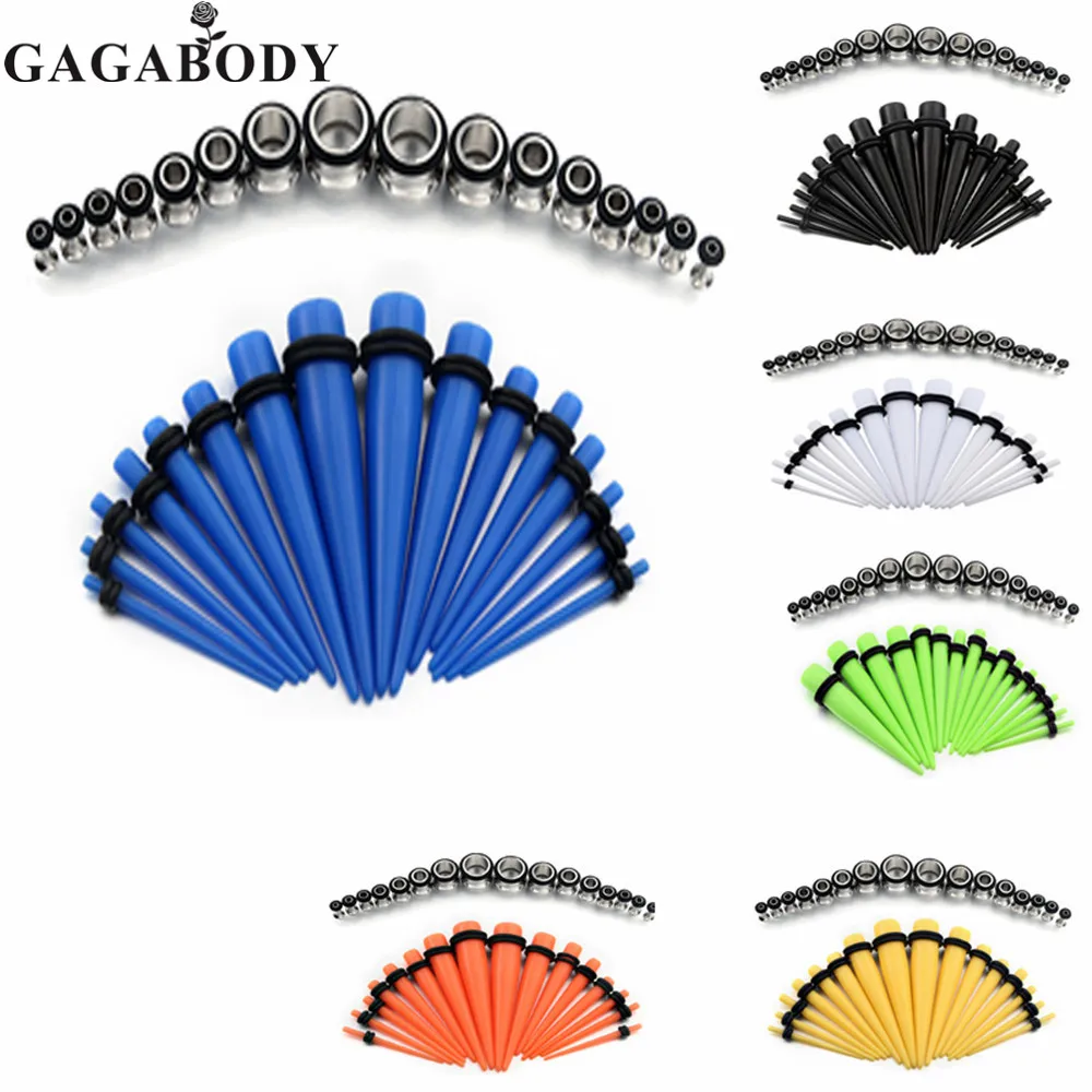 2 пары каждого размера черный/белый/желтый/оранжевый/зеленый/синий конический