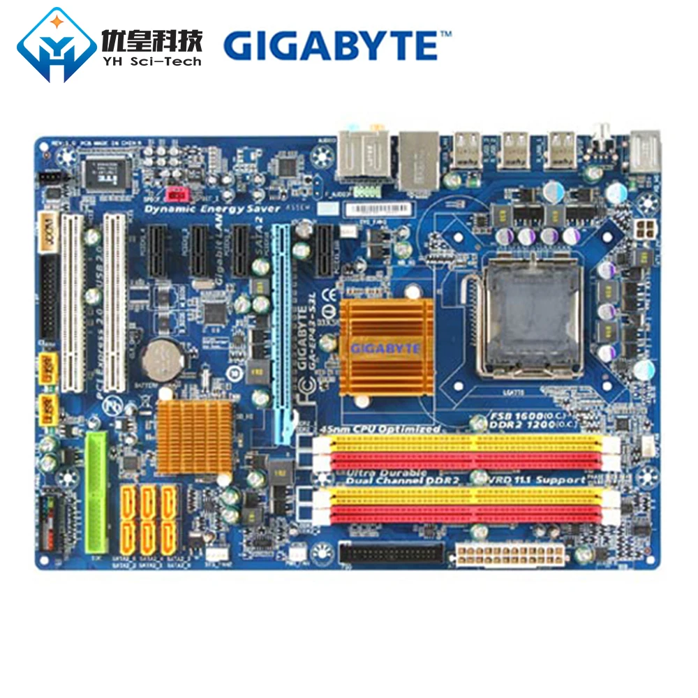 Оригинальная б/у настольная Материнская плата Gigabyte GA-EP43-S3L P43 LGA 775 DDR2 16GB SATA2 USB2.0 ATX