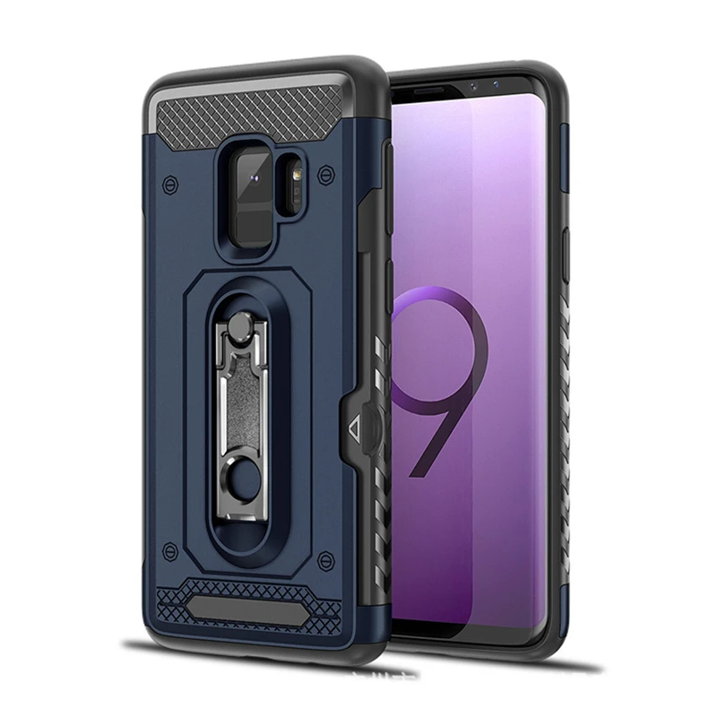 Армированный чехол для Samsung Galaxy Note 9 8 S9 S8 Plus J3 J5 2017 слот карт с подставкой A6 A8 A7 A9 J4 J6