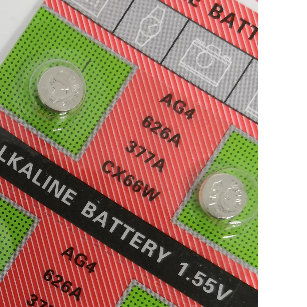 Оптовая продажа 20 карт (10 шт./лот = 1 карта) 55 V AG4 626A 377A CX66W LR626 SR66 щелочная батарея