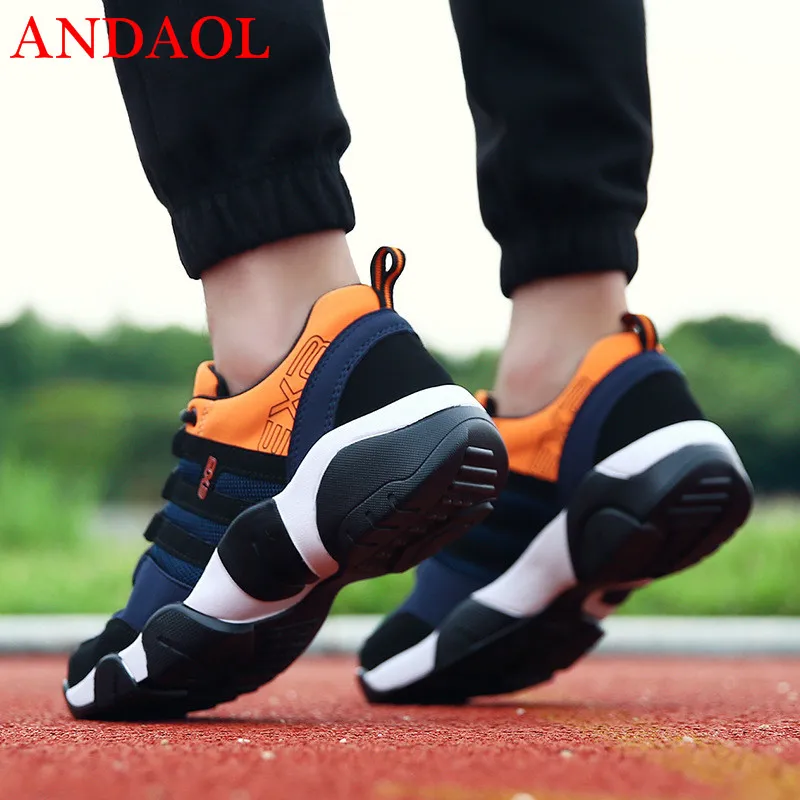 

ANDAOL Men's Casual Shoes Top Quality Mesh Breathable Mixed Colors Light Sneakers Luxury Comfortable Lace-Up Non-Slip Trainers