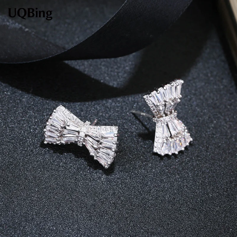 Женские серьги гвоздики из серебра 925 пробы с кристаллами циркония|brincos fashion|pendientes