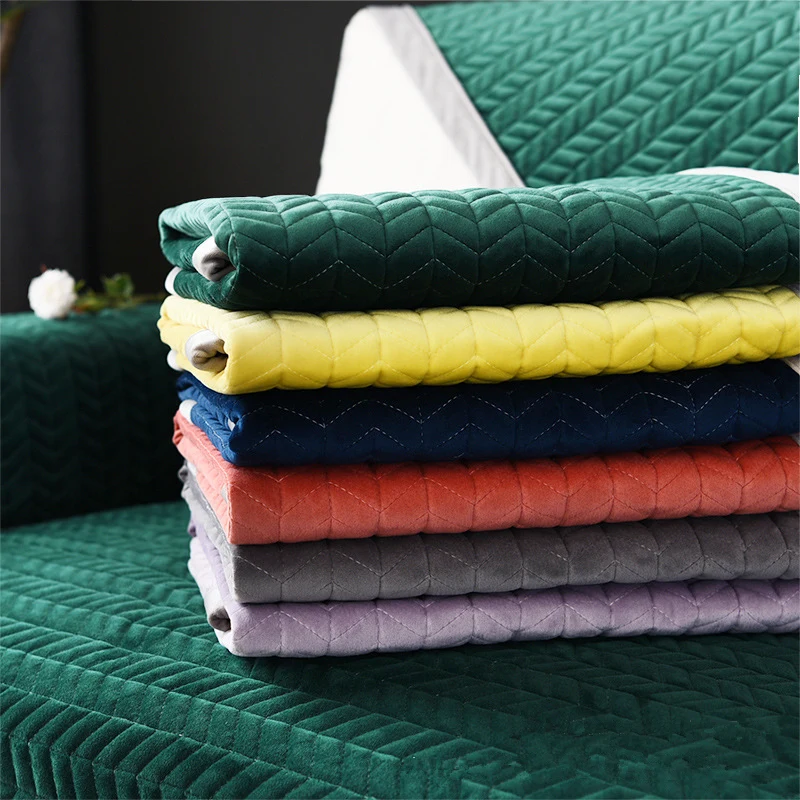 Толстый Бархатный Чехол для дивана в европейском стиле однотонный чехол мягкий