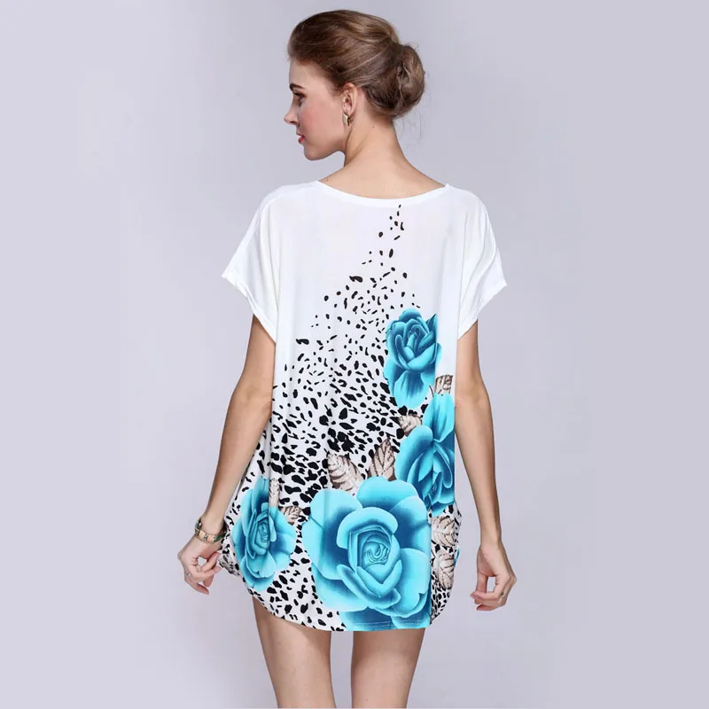 Женские свободные футболки BLINGSTORY модные летние с коротким рукавом и цветочным