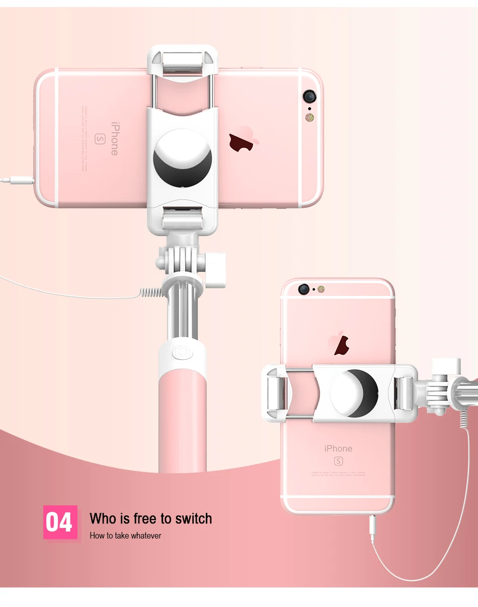 Проводная селфи-палка FLOVEME для iPhone 6, 6 S, huawei, samsung, монопод для селфи, Складная портативная селфи-палка, монопод