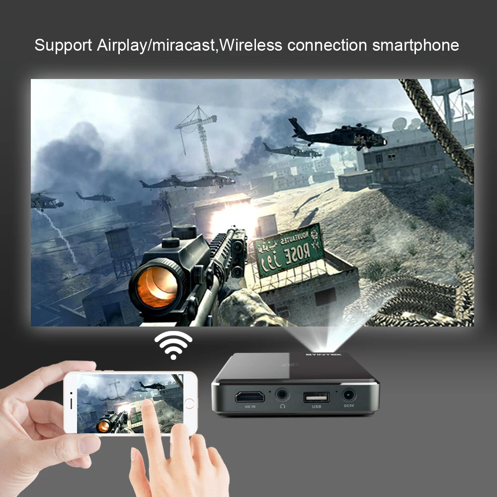 BYINTEK НЛО A1 ОС Android 7 1 Пико Карманный HD Портативный микро-лазерные WI-FI Bluetooth мини