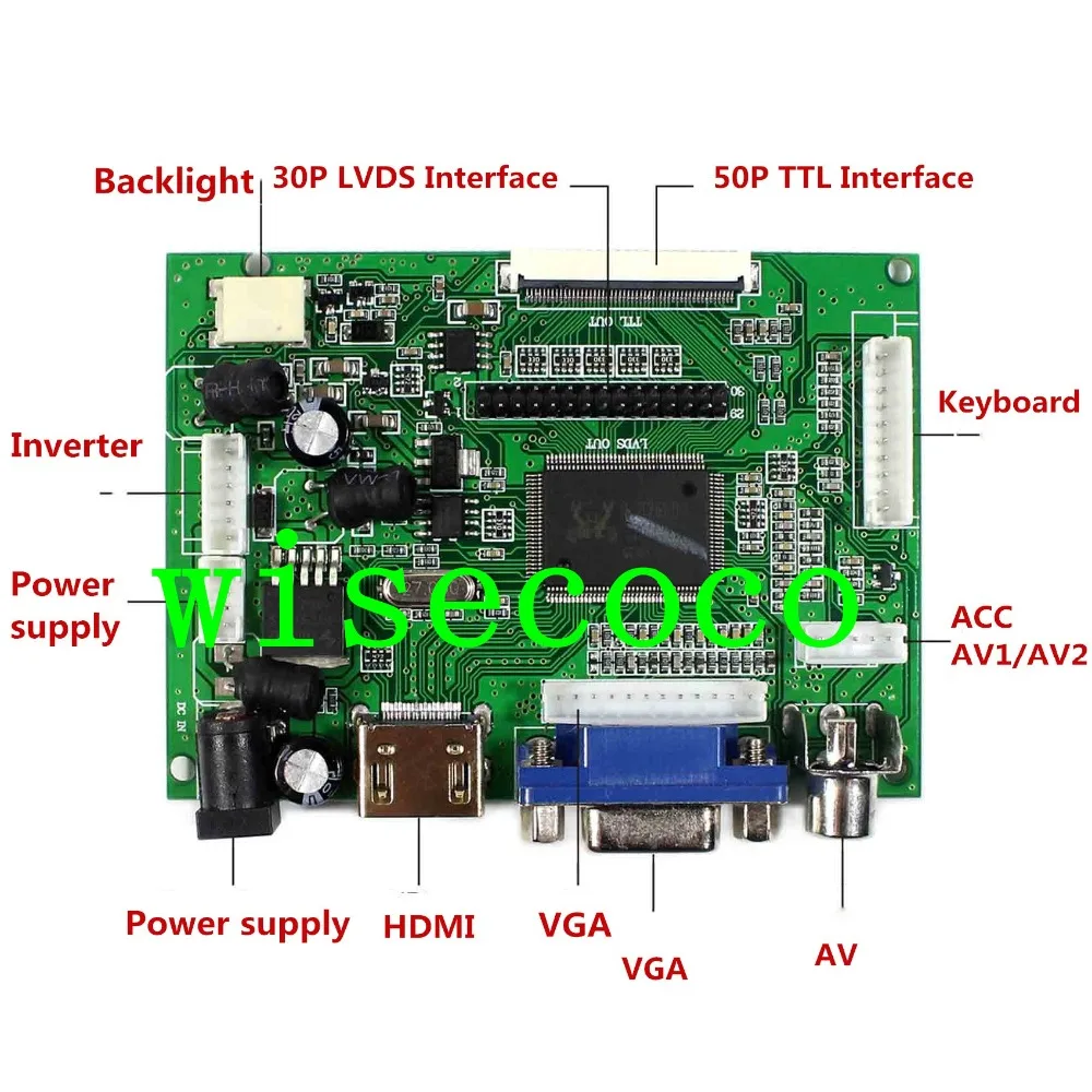 HDMI+ VGA+ 2AV ЖК-плата контроллера+ 12,3 дюймов 1280*480 LQ123K1LG03 ЖК-панель