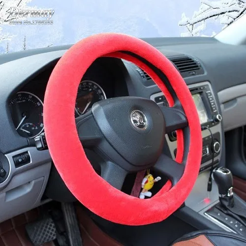 7 Цветов Зима Теплая Мех Плюшевые Автомобилей Руль Обложка 38 см Fit 95% Стайлинга