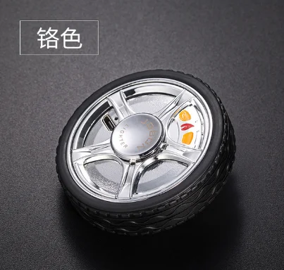 Novelty Car Wheel Design USB charge Cigarette Lighter Flameless Fingertip Gyro Toy Electronic Lighter Metal Circle Lighter