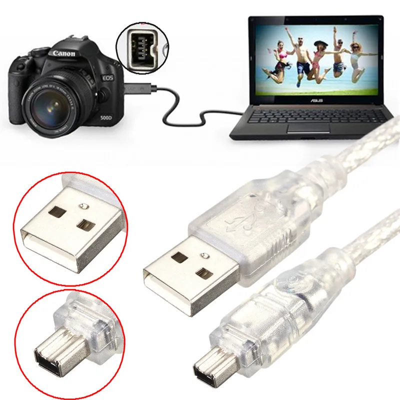 Высокоскоростной кабель с разъемом USB 2 0 длиной 1 м 4 фута контактный Fire Wire IEEE 1394