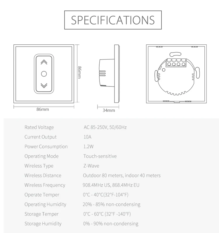 НЕО Coolcam домашняя Автоматизация Z Wave Plus умный занавес переключатель для электрического моторизованного занавеса слепой рольставни