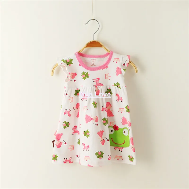 Новое платье для малышей детское летнее из 100% хлопка девочек хлопковая одежда