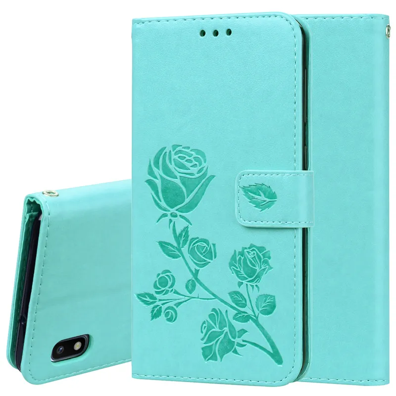Light Green 3D цветок тисненый кожаный чехол для samsung Galaxy A10 Чехол Мягкий ТПУ кошелек-книжка на магните чехол для Coque samsung A10 чехол для телефона - Цвет: Light Green