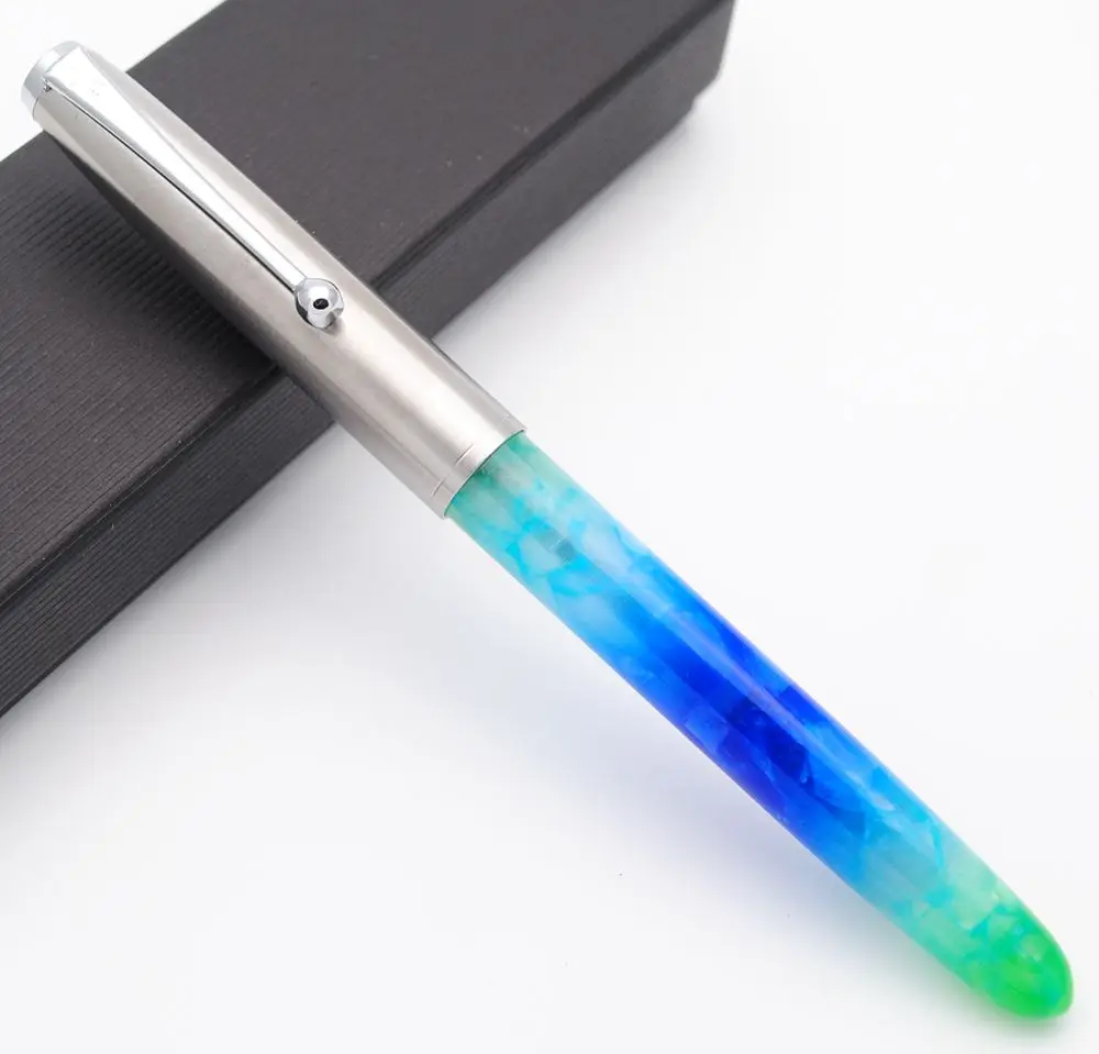 JINHAO 51A акриловая перьевая ручка с целлюлоидным покрытием стальная крышка