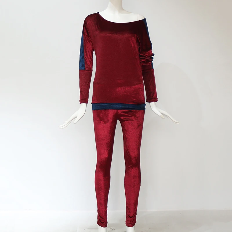 3 цвета Новые Сексуальные женские костюмы модные бархатные спортивные с длинными