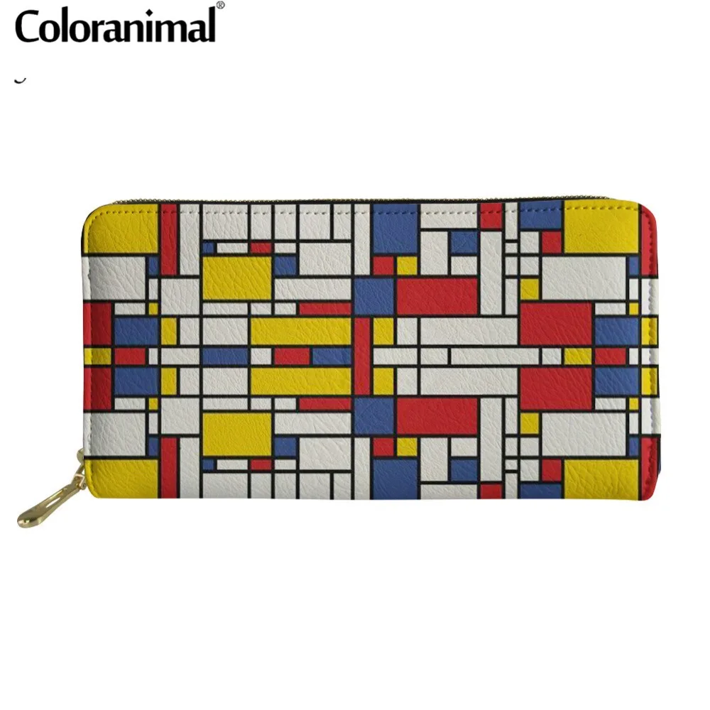 Длинные кошельки Coloranimal с абстрактной живописью карманные женские роскошные