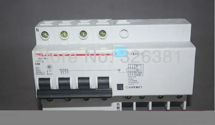 DELIXI DZ47LE 63 C60 4P 3P + N 32A защита цепи низкого напряжения Выключатель остаточного тока