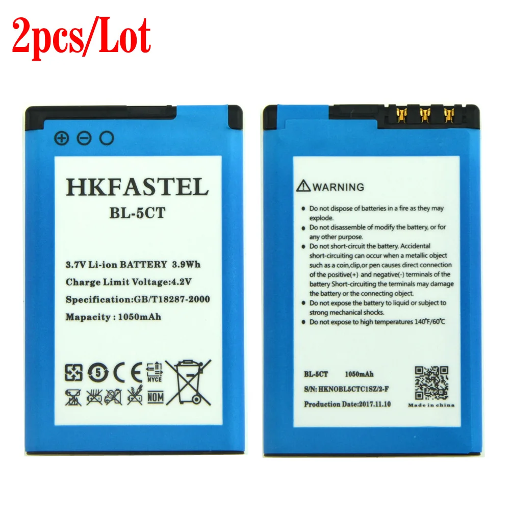 2 шт./лот Новый аккумулятор для мобильного телефона Nokia 3720c 3720 classic 5220 6303 6303ci 6303i 6730 1