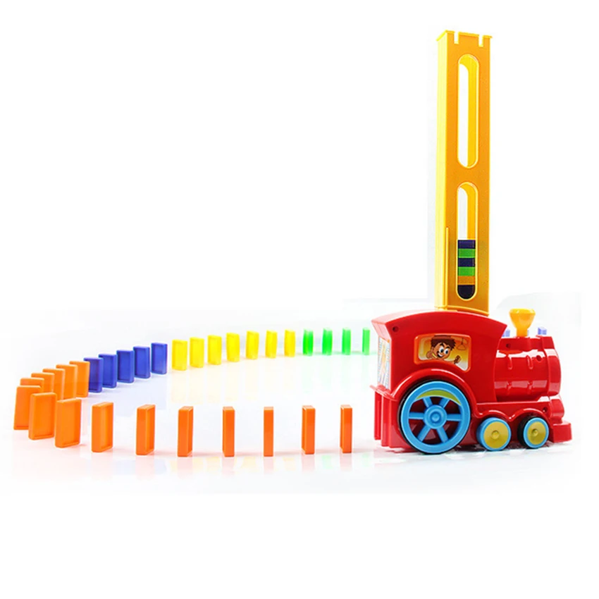 Dominoes Train Car Toys automatic Sets Up 60pcs with Loading Cartridge Lights &amp Sound toys gift for children kid | Игрушки и хобби
