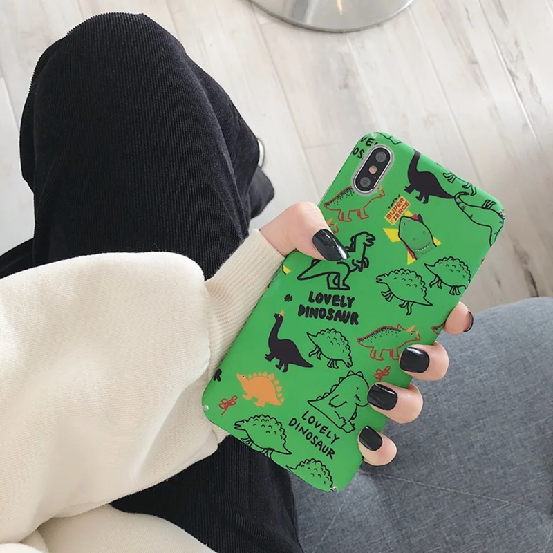 Чехол с водопадом и зеленым динозавром для iphone 6 6s 7 8 Plus полноразмерный