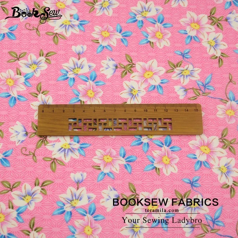 Booksew 100% хлопок Поплин Ткань розовый Жир четверть печатных цветок Дизайн Мягкий