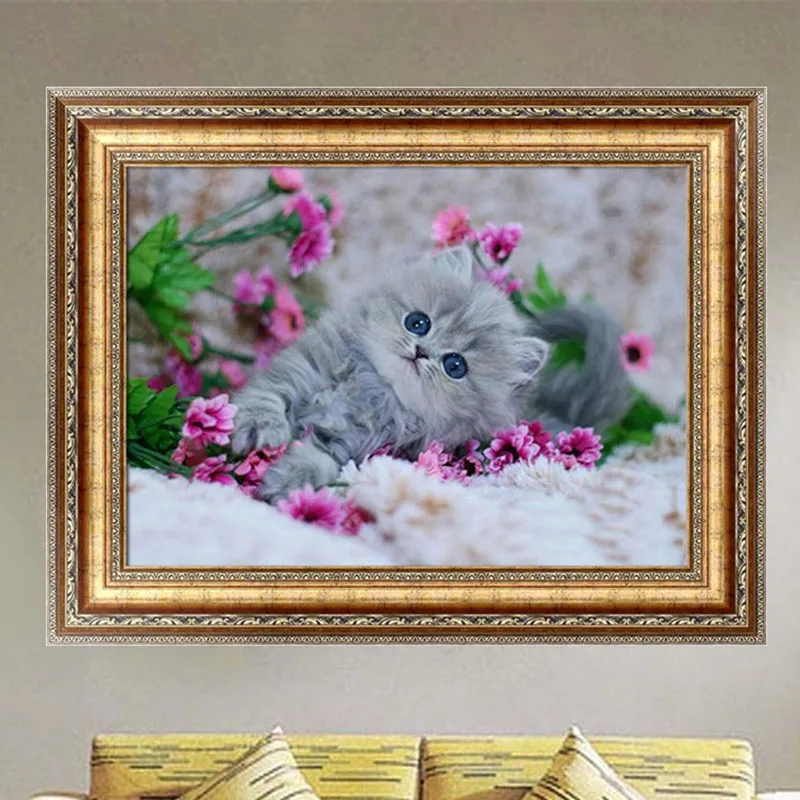 DIY 5D Алмазный переключатель набор вышивка красивая кошка картина рукоделие