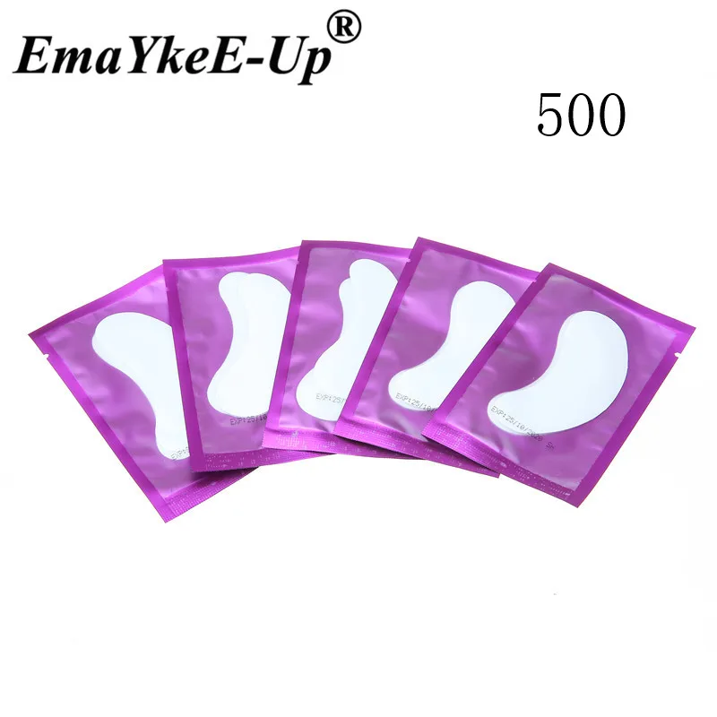 Purple-500pairs 500 пар, новые бумажные накладки для ресниц под глазами, накладки для ресниц, бумажные накладки для наращивания ресниц, наклейки для глаз, обертывания, инструменты для макияжа - Длина: Purple-500pairs