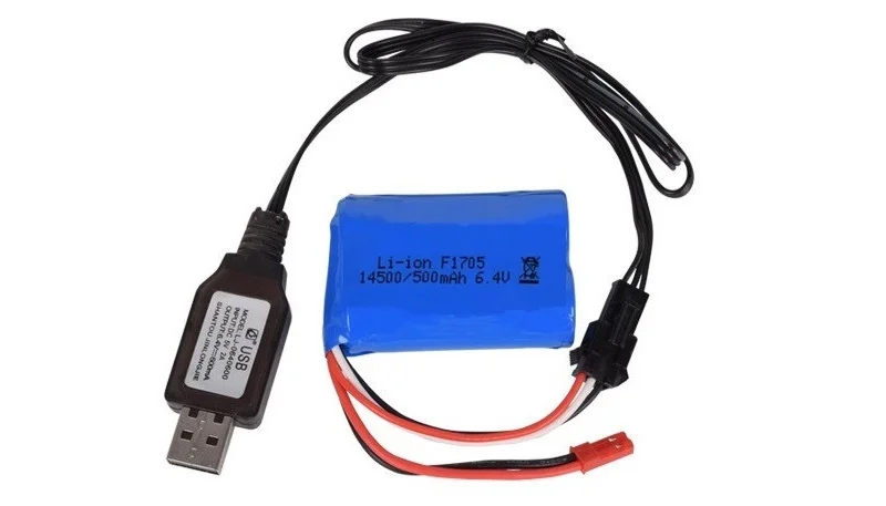 14500 500mah 6,4 v литий-ионная батарея для Wltoys 18401/18402 пульт дистанционного управления внедорожника 6,4 v зарядное устройство для радиоуправляемых игрушек автомобиля лодки Turcks