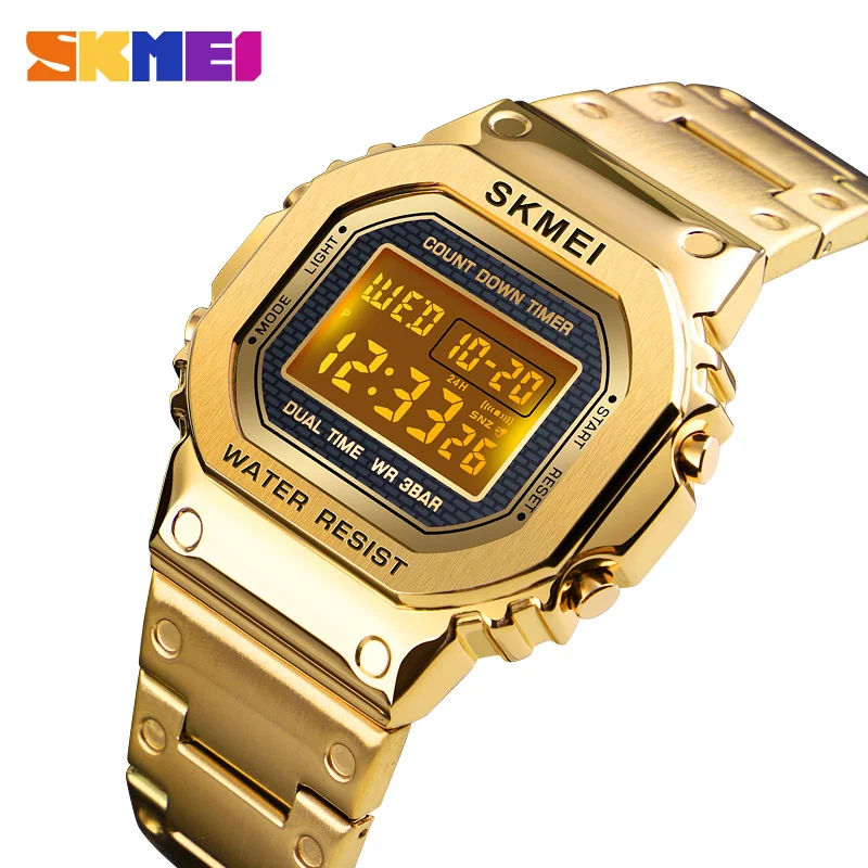 SKMEI Relogio Masculino 1456 мужские электронные цифровые часы с хронографом часы с двойным дисплеем спортивные часы мужские наручные часы