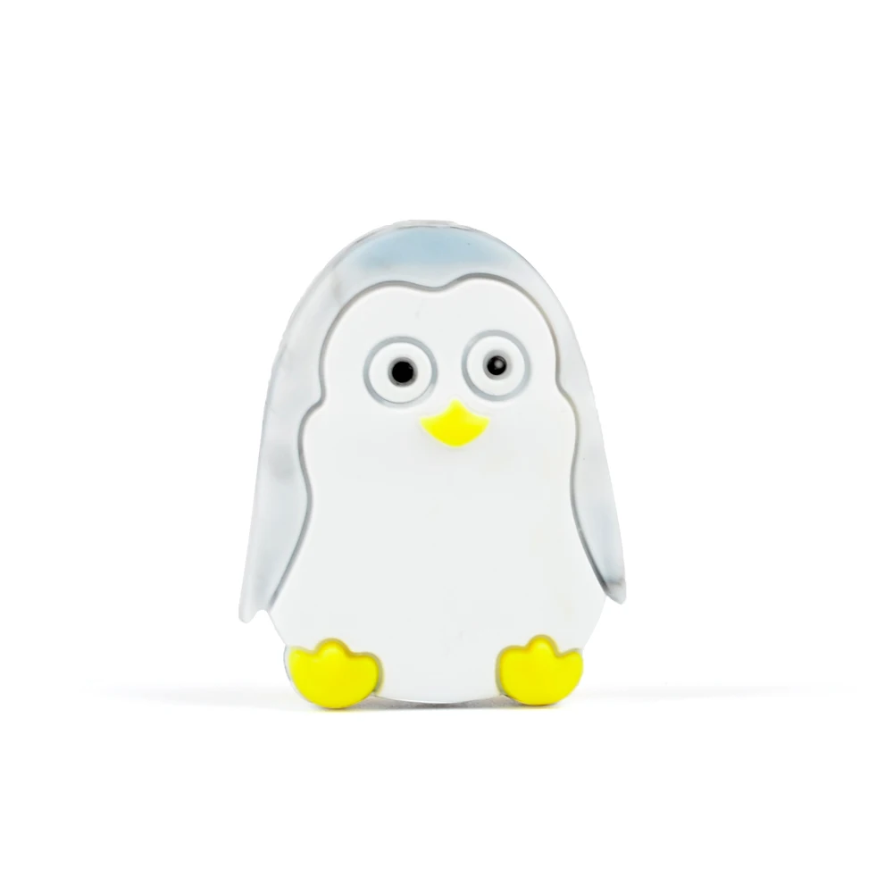 marble penguin Детские Прорезыватели для зубов в виде животных, силиконовые бусины, без бисфенола, свободные бусины для зубов, ожерелье, бисквит, держатель для соски, аксессуары, сделай сам - Цвет: marble penguin