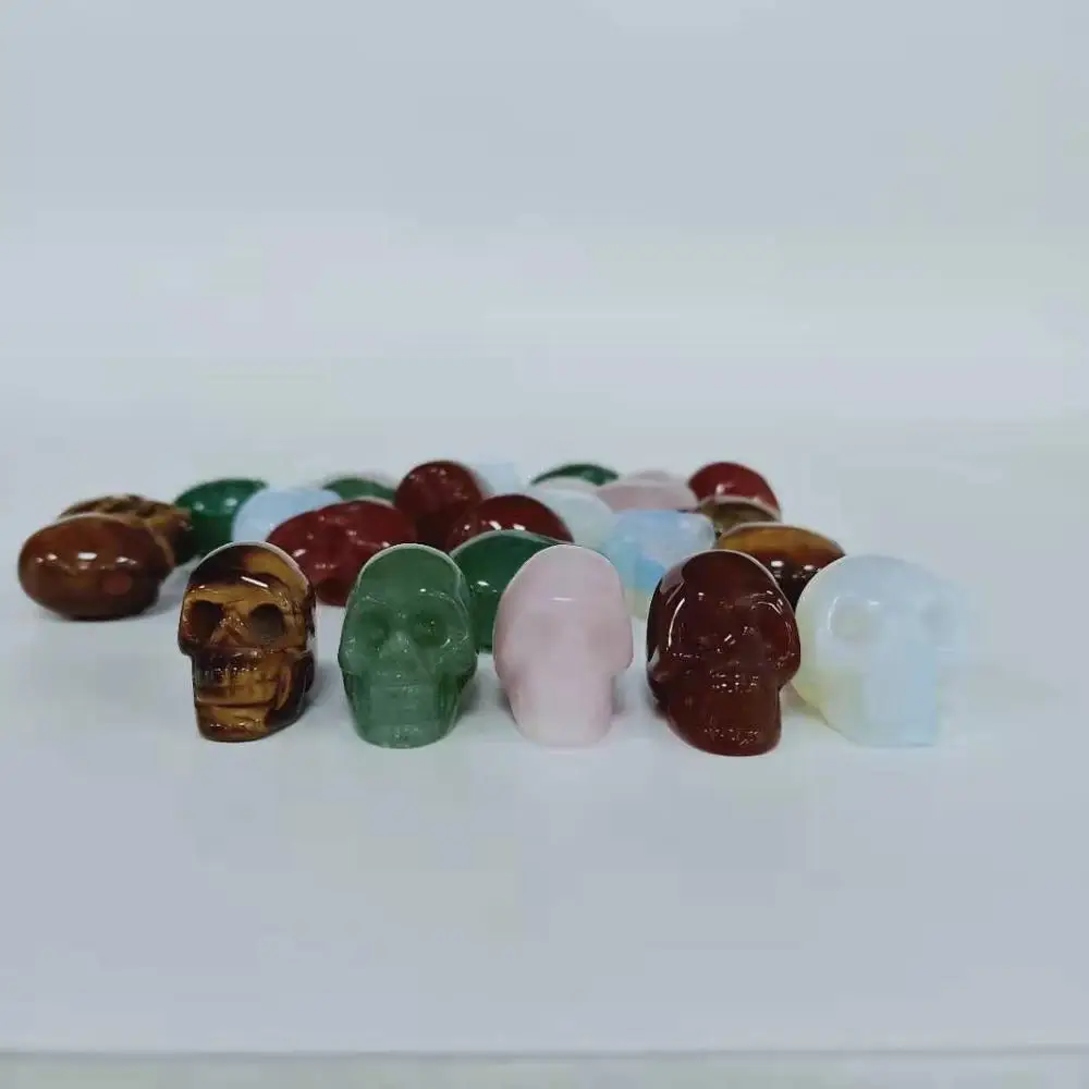 

Wholesale Price 1inch Natural Various Gemstone Skull Shape Crystal Carving Skull Statue For Gift Or Home Decoration nxt