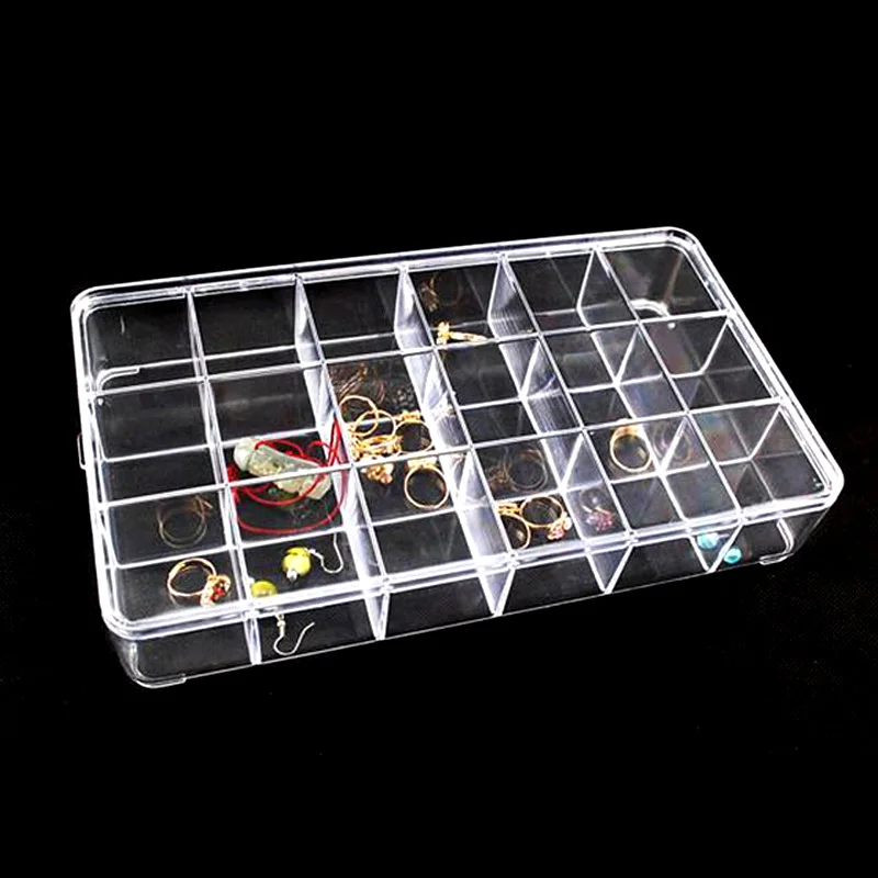 Прозрачная пластиковая коробка 18 ячеек 28 7x16 5x4 8 см|box case|storage containerbox plastic |
