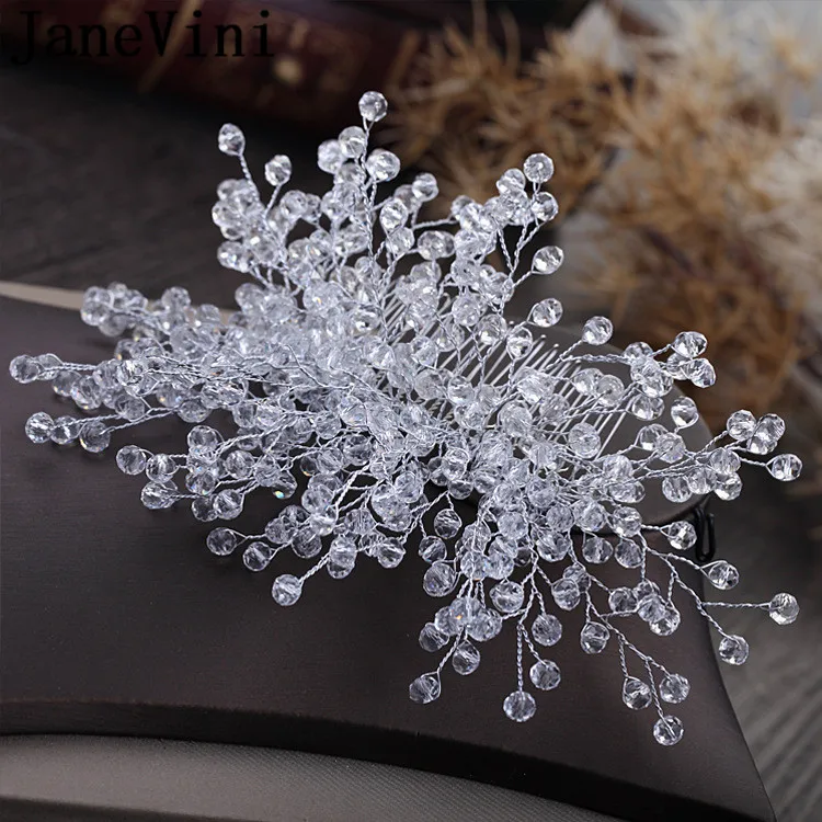 Jaevini прозрачные кристаллы свадебные украшения для волос роскошный украшенный
