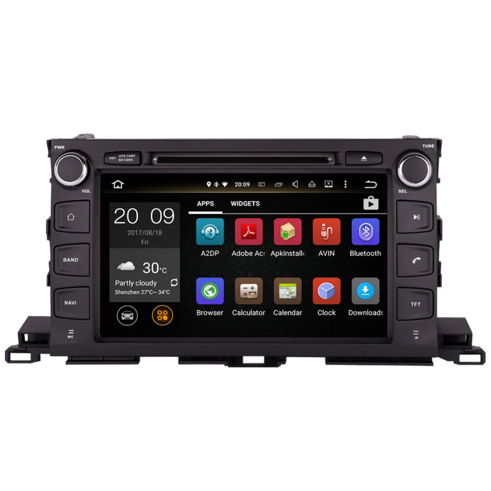 Android 8 0 Восьмиядерный 4 Гб ОЗУ автомобильное радио стерео для Toyota Highlander/XU50 Series/Kluger