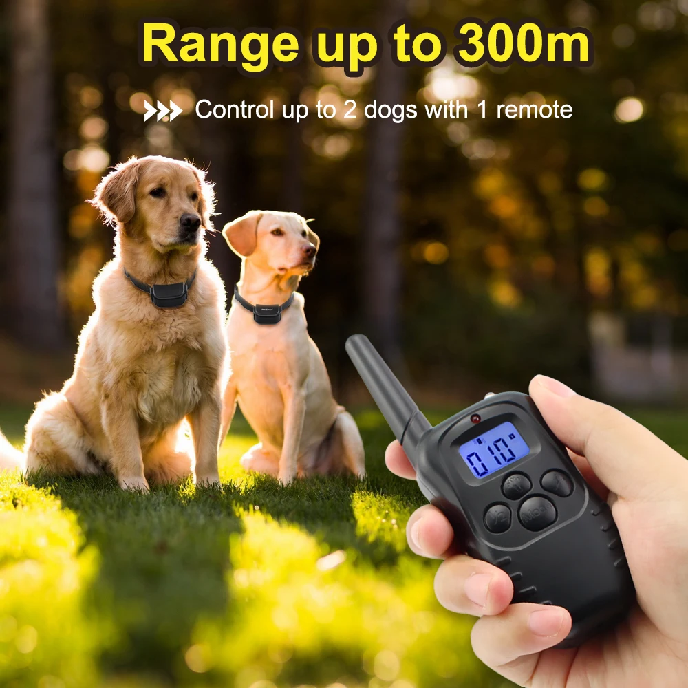 Petrainer 998DR-1 300 м Кинологический Перезаряжаемые статического вибрации, воротник с дистанционным для маленький, большой собаки