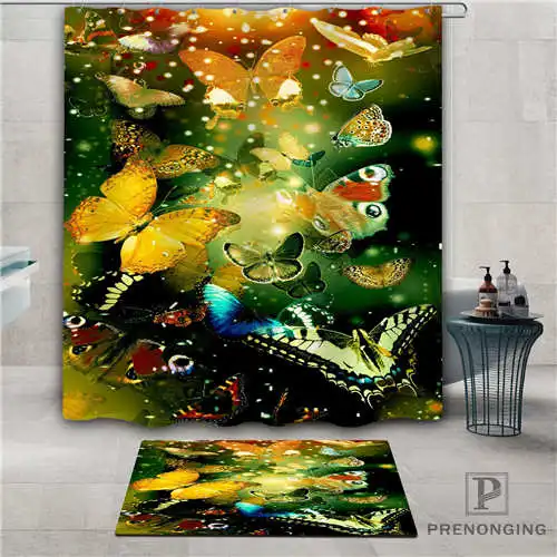 Custom Butterfly (1) Waterproof Shower Curtain Doormat Home Bath Bathroom Polyester Fabric Multi Sizes#2019-1-05-20 | Дом и сад