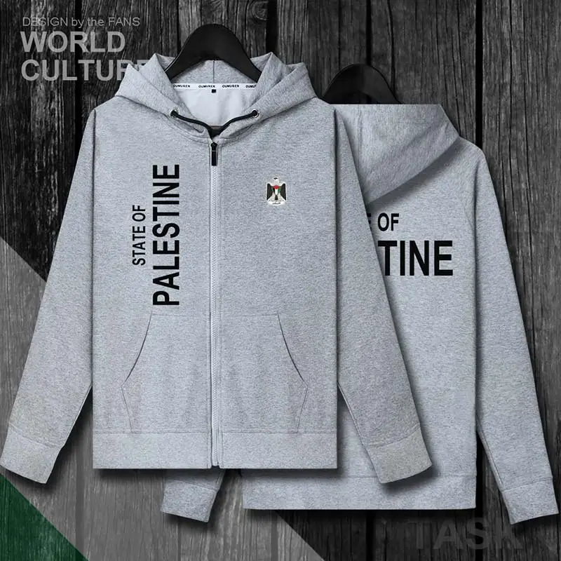 State of Palestine PS PSE мужские худи из флиса Зимняя куртка мужские куртки и пальто повседневный Национальный спортивный костюм - Цвет: 20zipper-gray-thin