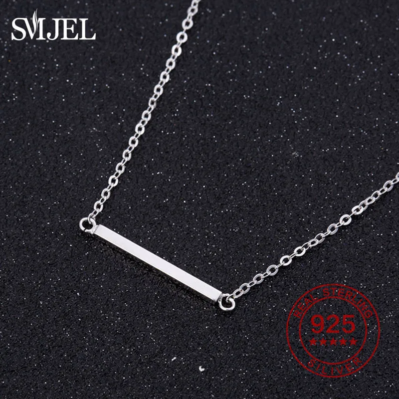 SMJEL 100% Стерлинговое Серебро 925 пробы простое ожерелье для женщин