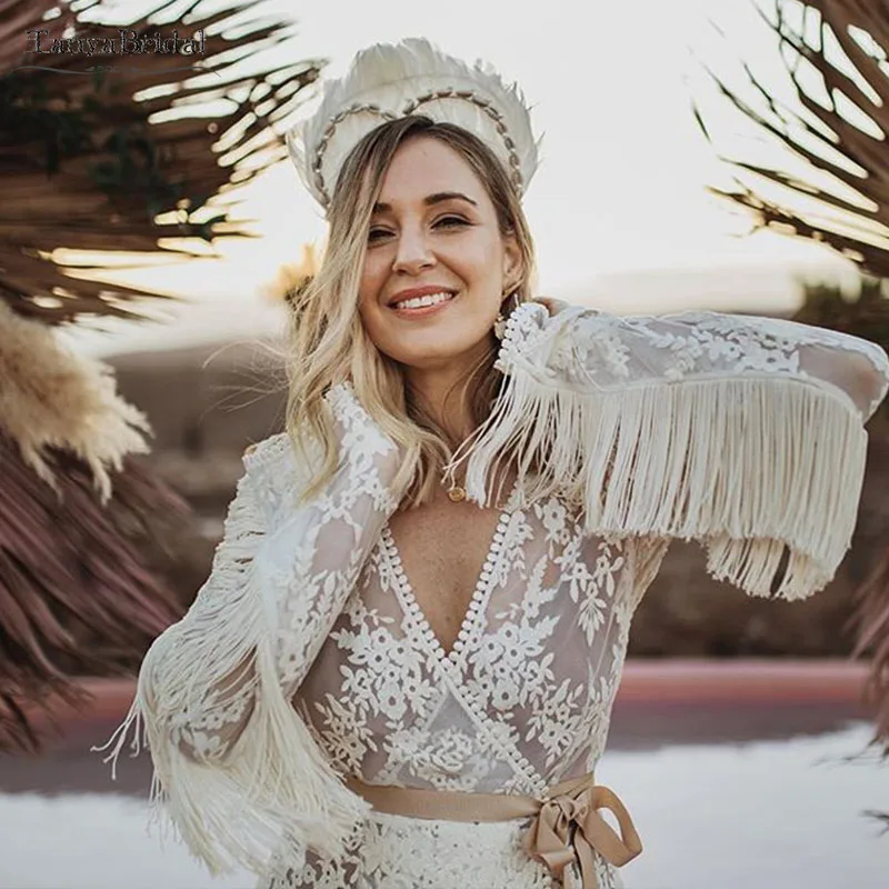 Богемное свадебное платье с длинным рукавом, Модные свадебные платья, Vestido De Noivas DW141