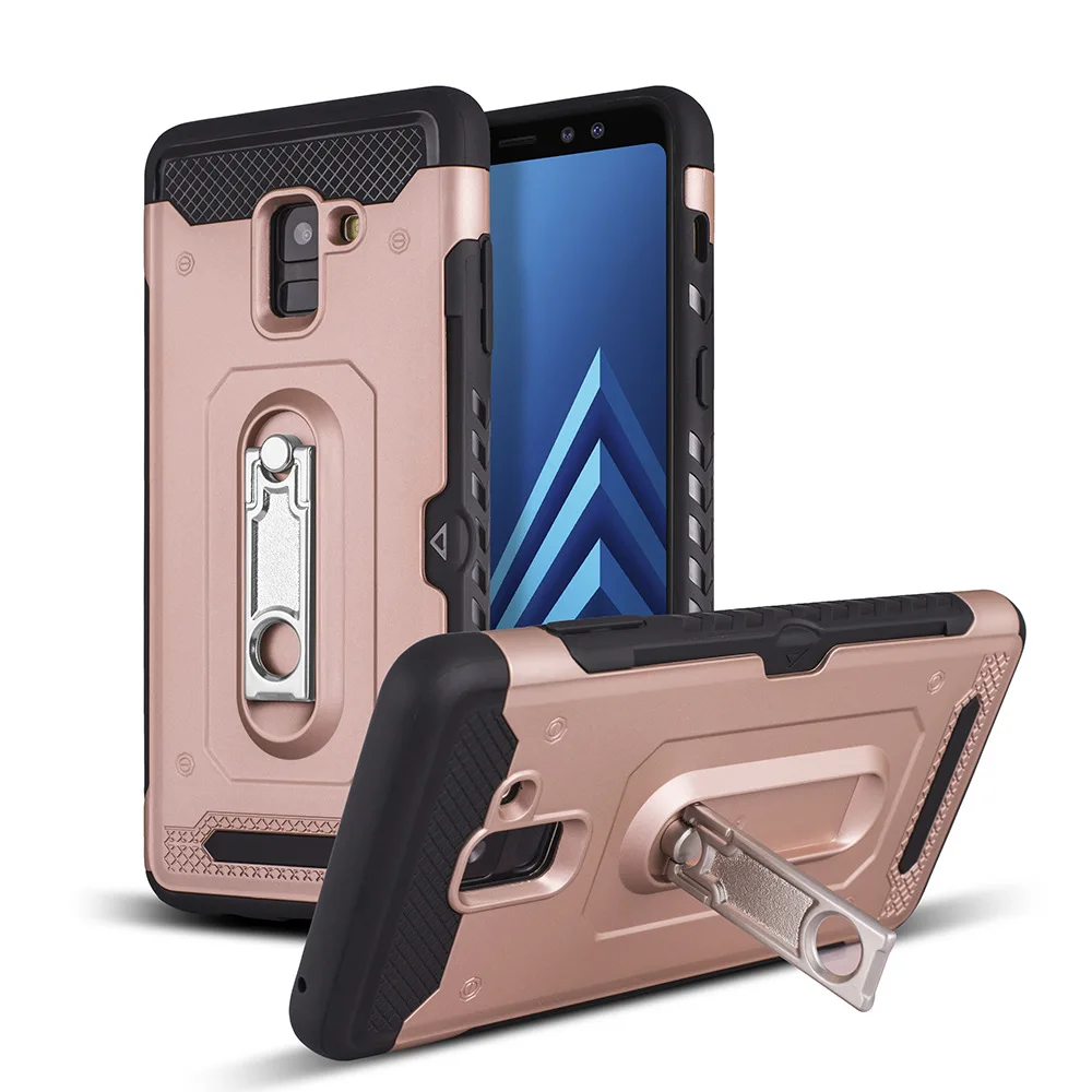 Армированный чехол для Samsung Galaxy A8 2018 Plus держатель карт с подставкой A530F A730F |