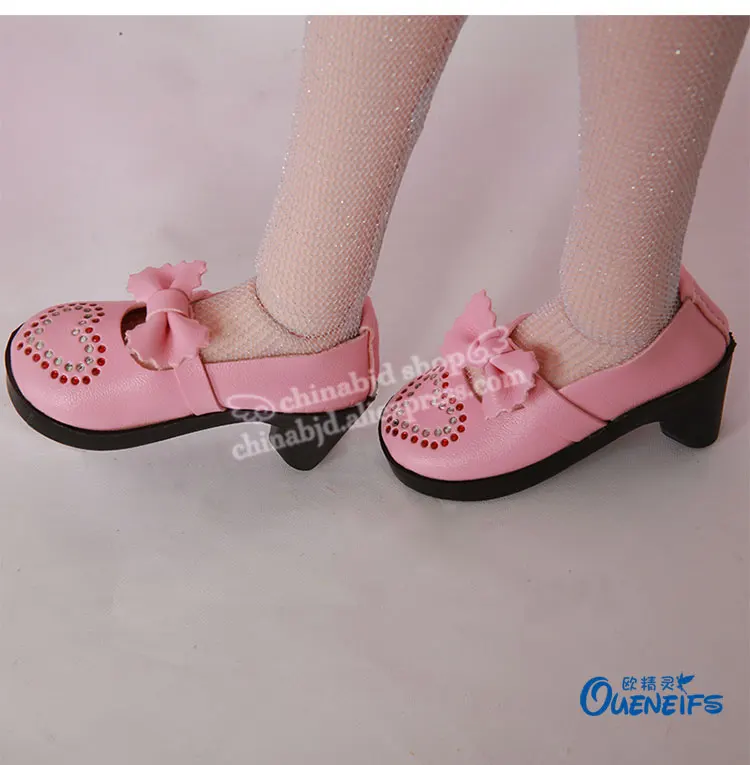 Обувь для куклы BJD, 1 пара, 8 см, розовая модная мини-игрушка из искусственной кожи, обувь с бантиком, 1/3 кукла, аксессуары для куклы IP