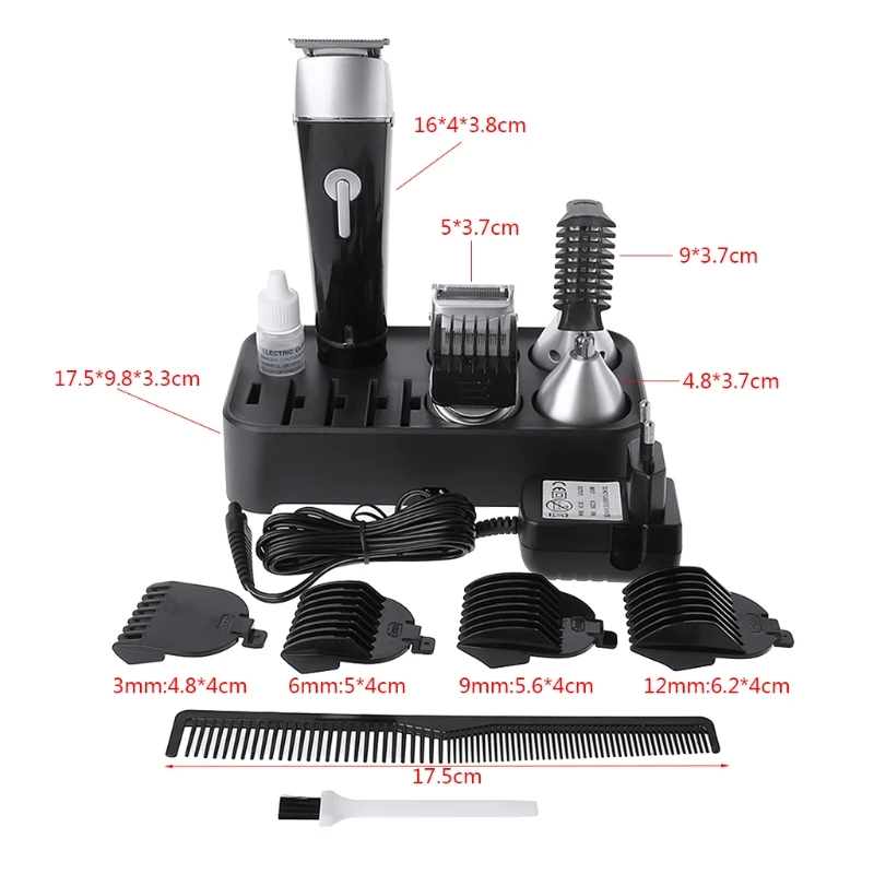 5 в 1 3 Вт электрическая машинка для стрижки волос триммер носу бритва бакенбарды