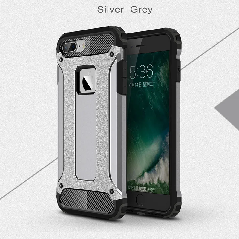 Gray Kerzzil телефон чехлы для iPhone 6 6S Plus 5 SE 5s Броня стенд жесткий Прочный Влияние чехол телефона чехол для iPhone 7 7 Plus делам Капа - Цвет: Gray
