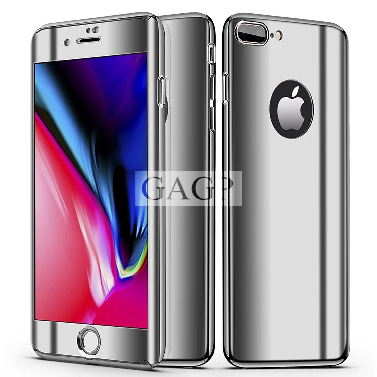 silver Для iphone XS MAX iphone 6 s 6s плюс 360 полная защита Зеркало чехол для iphone 7 Plus iphone X 10 чехол для Apple 8 XR Coque - Цвет: silver