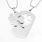 Ожерелье для влюбленных женщин с 4 листьями клевера счастливый лист парапарные подвески из нержавеющей стали зеркальная полированная растительная Подвеска Ожерелье