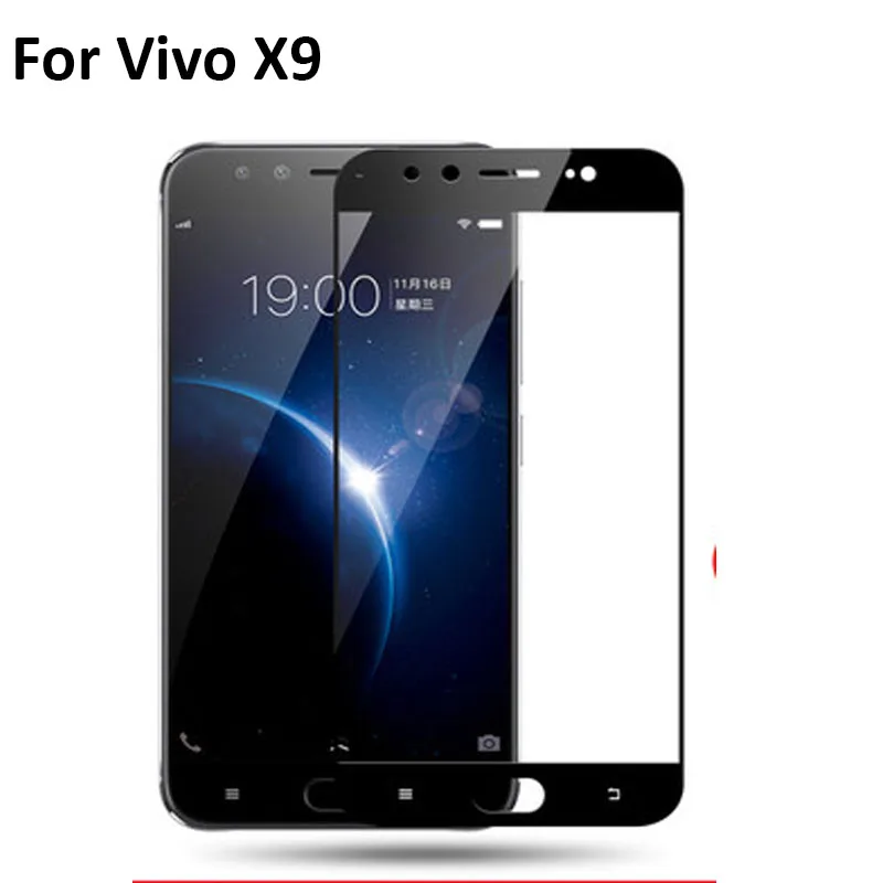 2PCS Black Ultra-Thin screen protector Tempered Glass For BBK Vivo x9i x9 x9S full Screen protective X9i X 9 X9 S | Мобильные