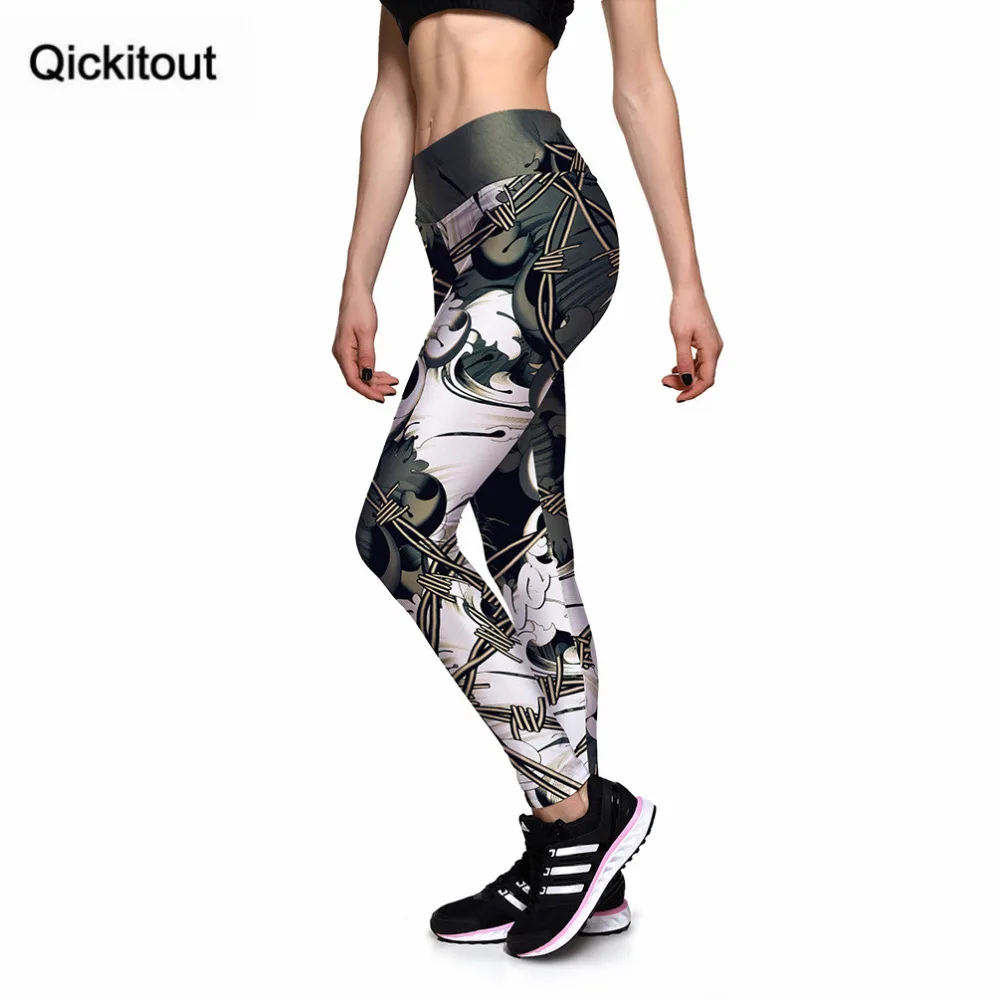 

Qickitout Leggings 2016 New Style New Fitness Digital Print Leggings Women Sexy Cartoon Wolf Leggings Casual Punk Pants